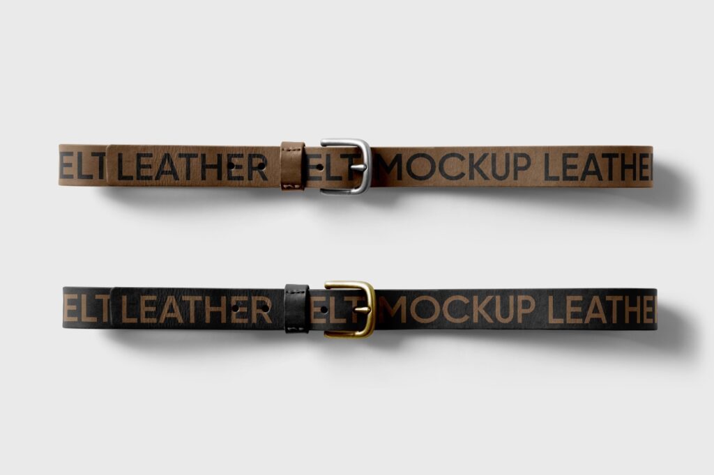 Top View of a Leather Belt Mockup