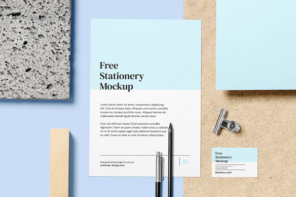 Top View of a Letterhead Stationery Scene Creator Mockup