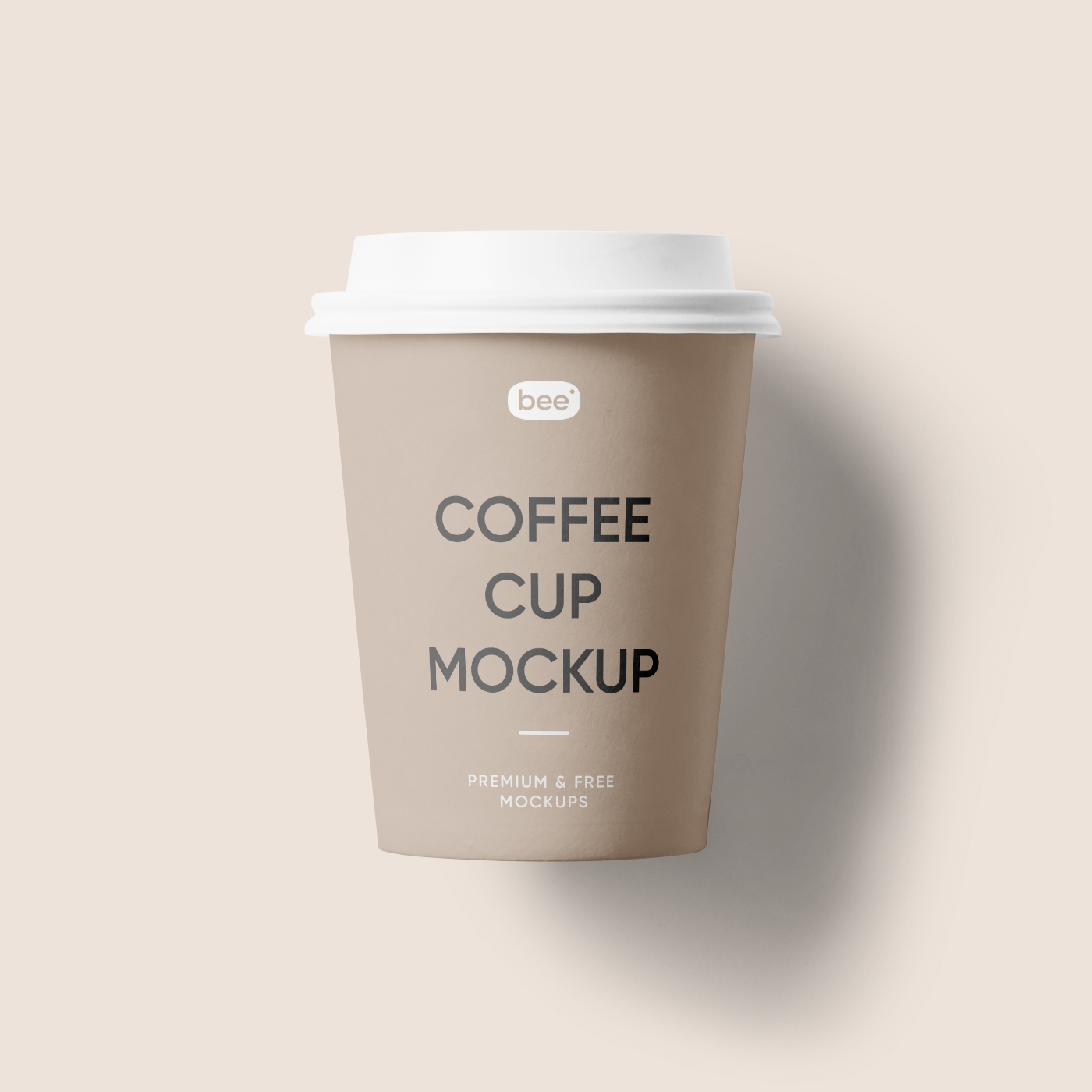 Top View of a Lidded Paper Coffee Cup Mockup FREE PSD