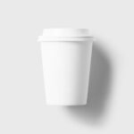Top View of a Lidded Paper Coffee Cup Mockup