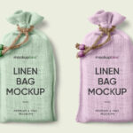 Top View of a Linen Bag Mockup