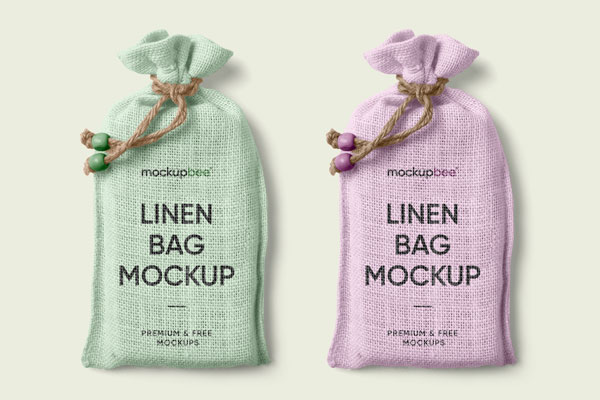 Top View of a Linen Bag Mockup