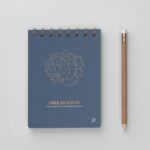 Top View of a Linen Spiral Notebook Mockup