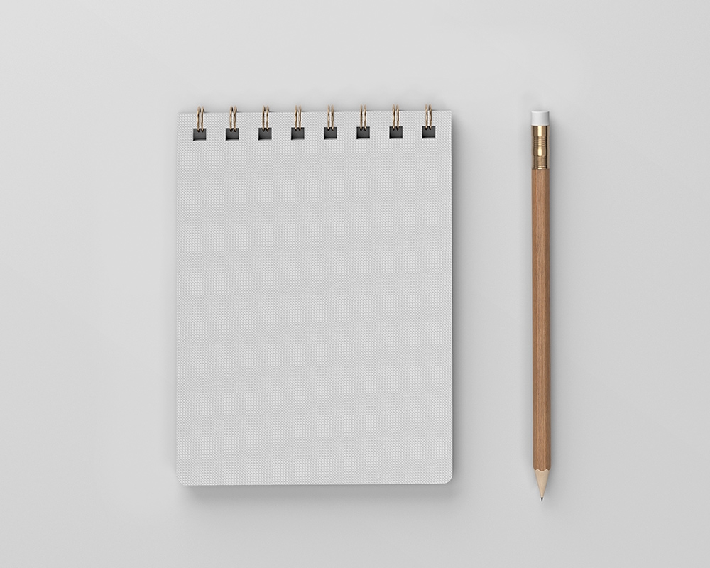 Top View of a Linen Spiral Notebook Mockup