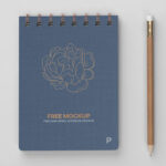 Top View of a Linen Spiral Notebook Mockup