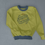 Top View of a Long-Sleeved Crew Neck Sweatshirt Mockup