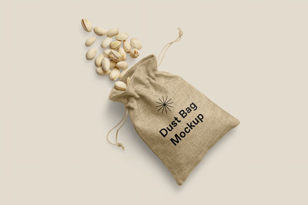 Top View of a Lying Dust Bag Mockup