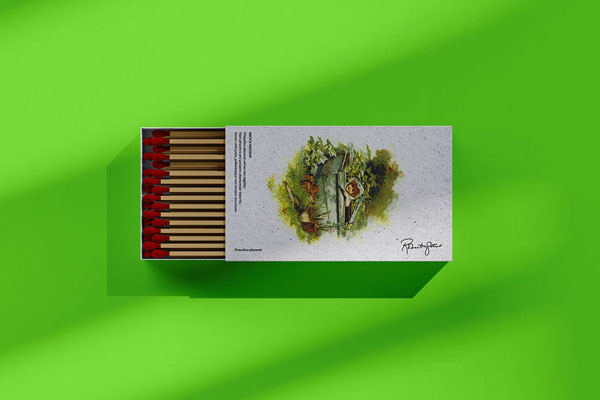 Top View of a Match Stick Box Mockup