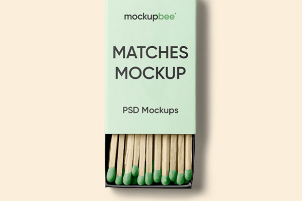 Top View of a Match Stick Box Mockup