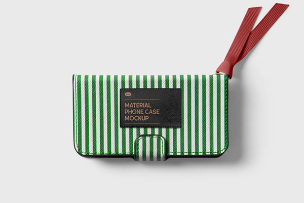 Top View of a Material Phone Case Mockup