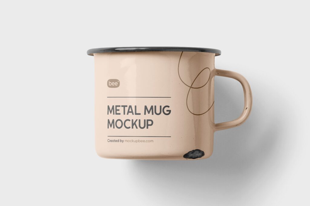 Top View of a Metal Mug Mockup