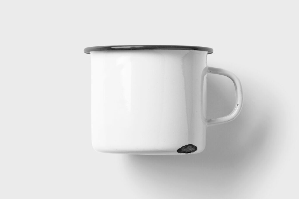 Top View of a Metal Mug Mockup