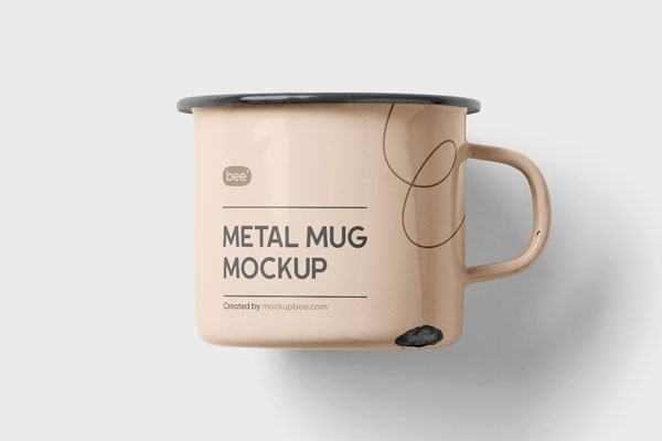 Top View of a Metal Mug Mockup