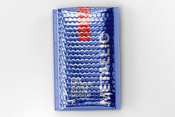 Top View of a Metallic Bubble Mailer Mockup