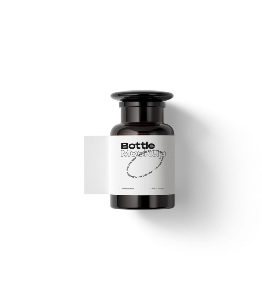 Top View of a Mini Bottle Mockup