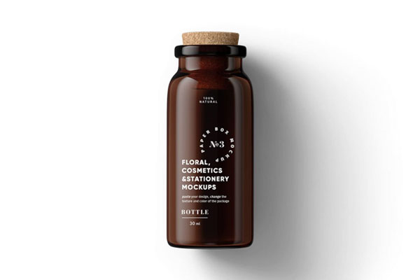 Top View of a Mini Cosmetics Bottle Mockup