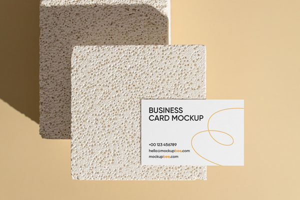 Top View of a Minimal Business Card Mockup