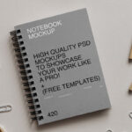 Top View of a Minimal Stationery Paper Notebook Mockup