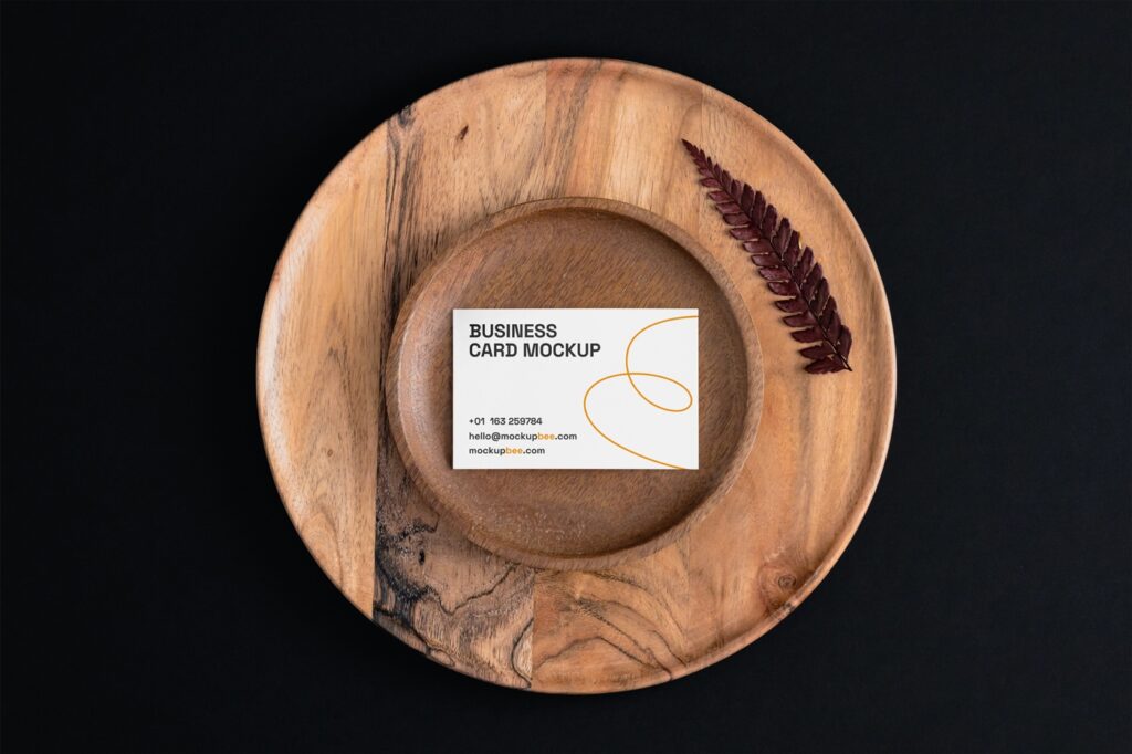 Top View of a Minimalistic Business Card Mockup