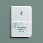 Top View of a Notebook with Curved Edges Mockup