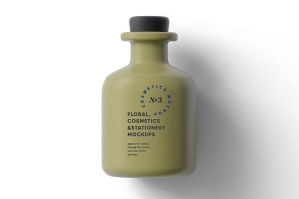 Top View of a Realistic Matte Cosmetic Bottle Mockup
