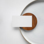 Top View of a Rectangular Business Card Mockup