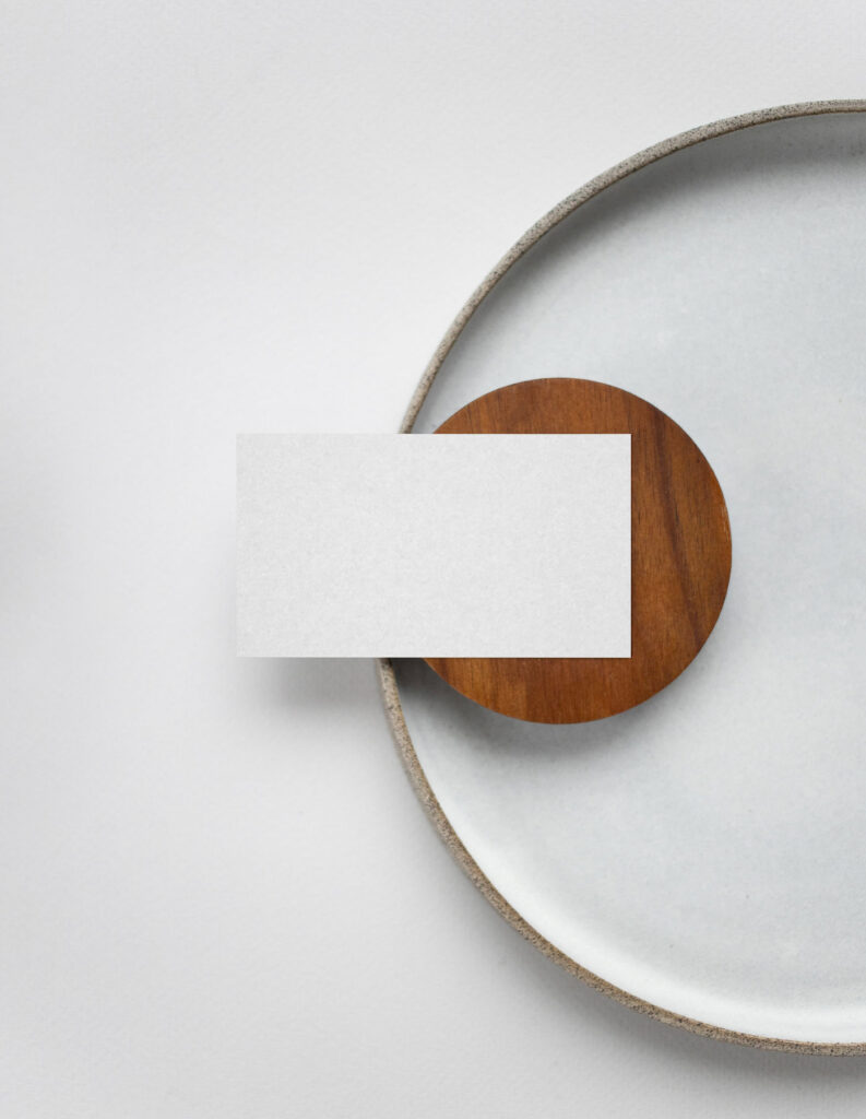 Top View of a Rectangular Business Card Mockup
