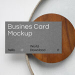 Top View of a Rectangular Business Card Mockup