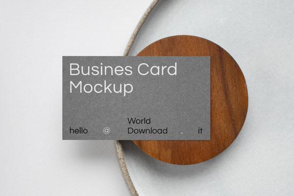 Top View of a Rectangular Business Card Mockup