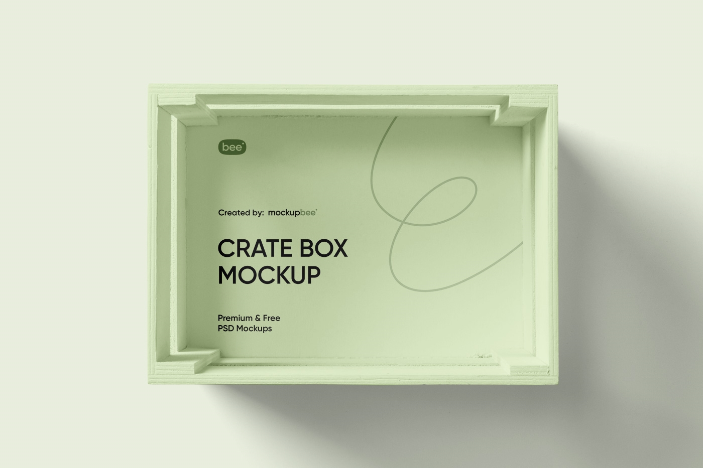 Top View of a Rectangular Crate Box Mockup FREE PSD