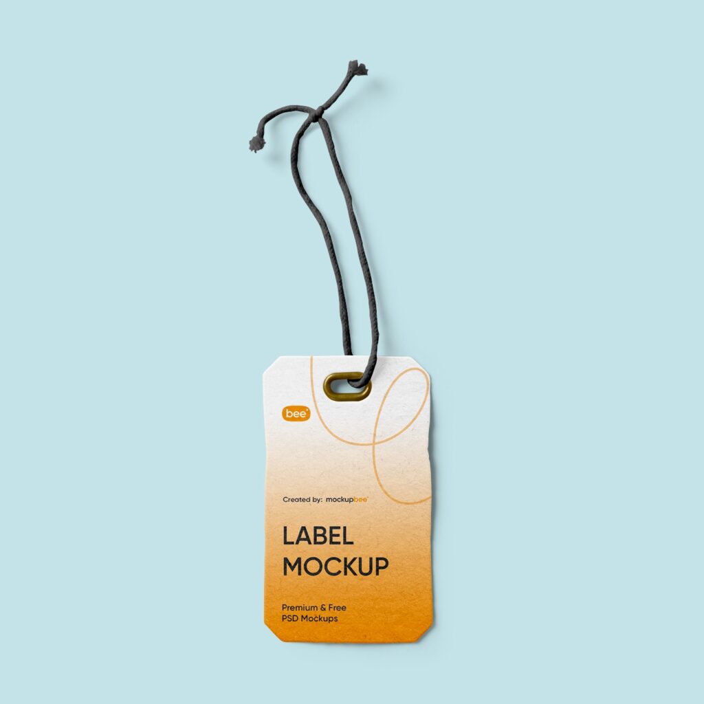 Top View of a Rectangular Label Tag Mockup