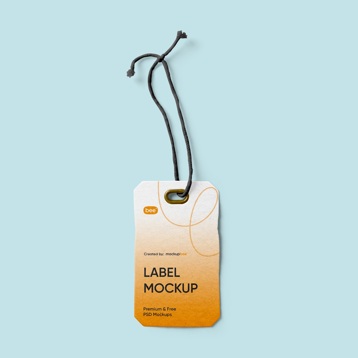 Top View of a Rectangular Label Tag Mockup FREE PSD