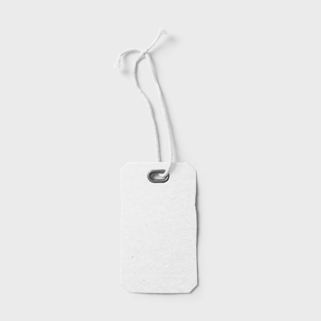 Top View of a Rectangular Label Tag Mockup