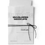 Top View of a Rope and Paper Wrapped Envelope Mockup