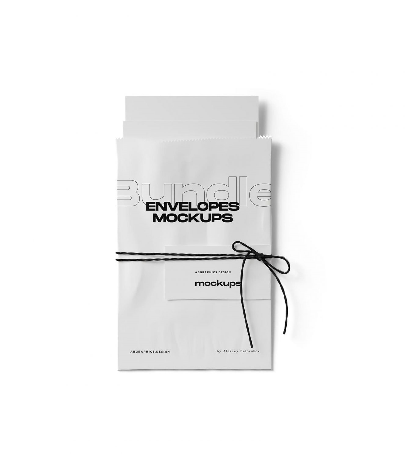 Top View of a Rope and Paper Wrapped Envelope Mockup FREE PSD