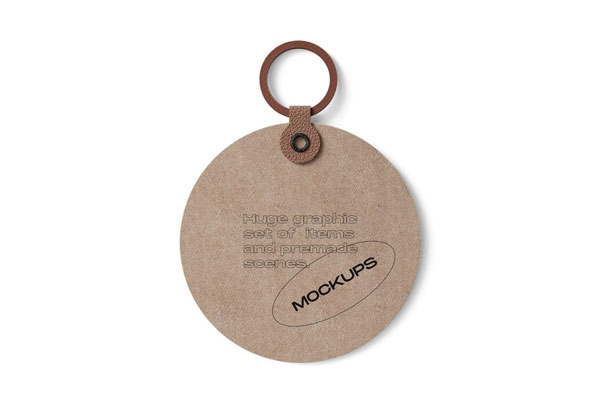 Top View of a Round Cardboard Label Mockup