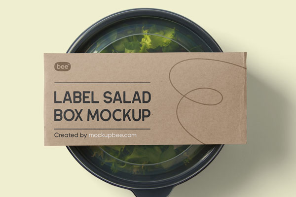 Top View of a Round Salad Container Mockup