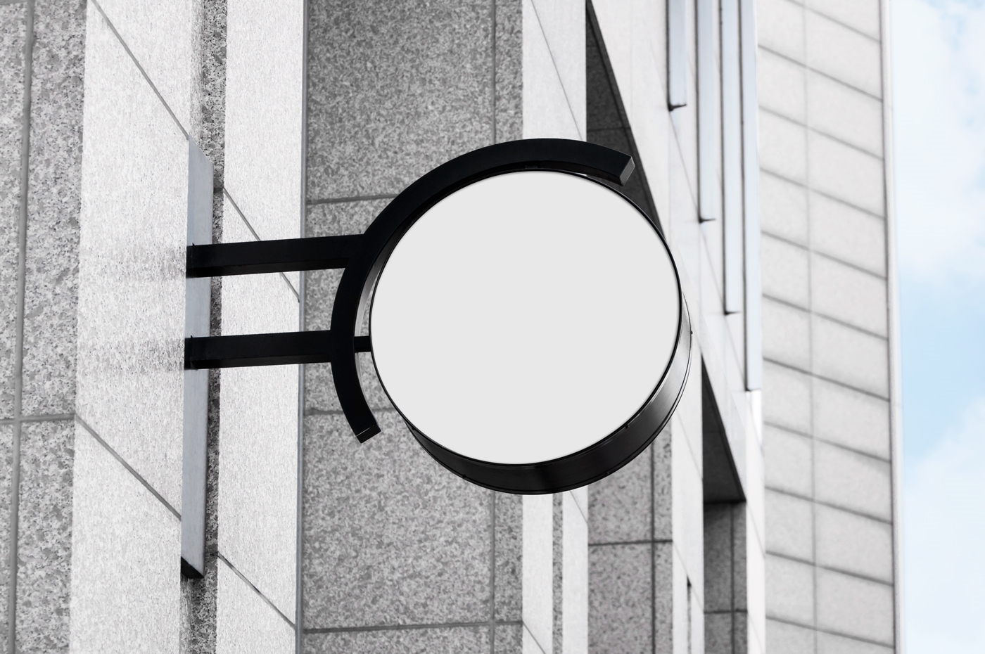 Top View of a Round Shop Sign Mockup FREE PSD