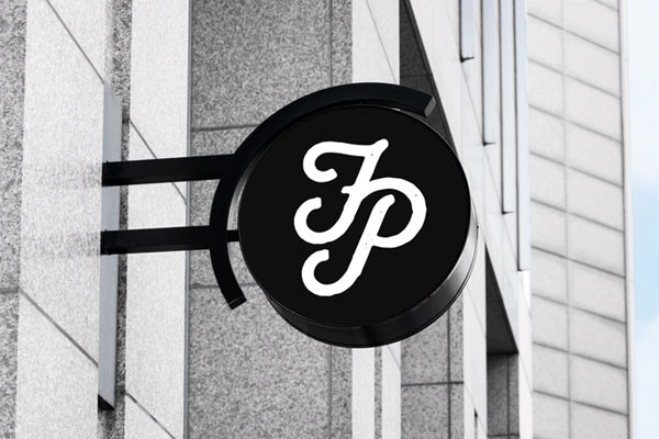Top View of a Round Shop Sign Mockup