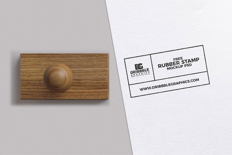 Top View of a Rubber Stamp Mockup