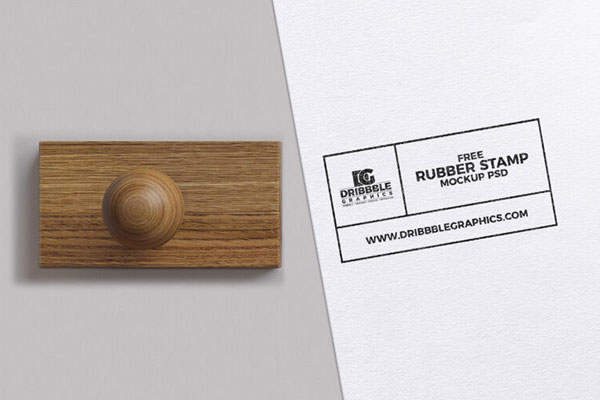 Top View of a Rubber Stamp Mockup