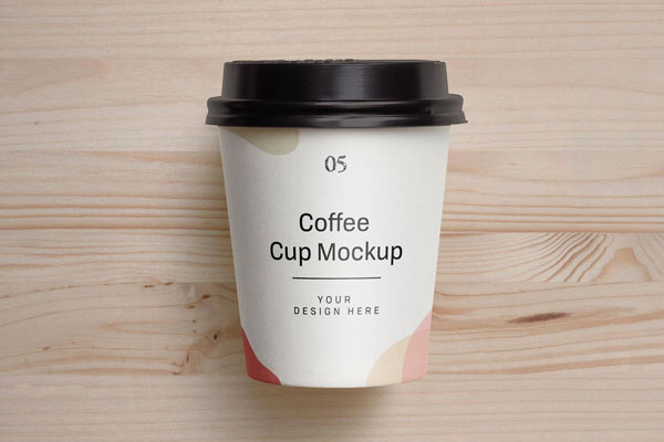 Top View of a Small Coffee Cup Mockup