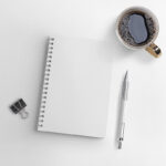 Top View of a Spiral Notebook Mockup