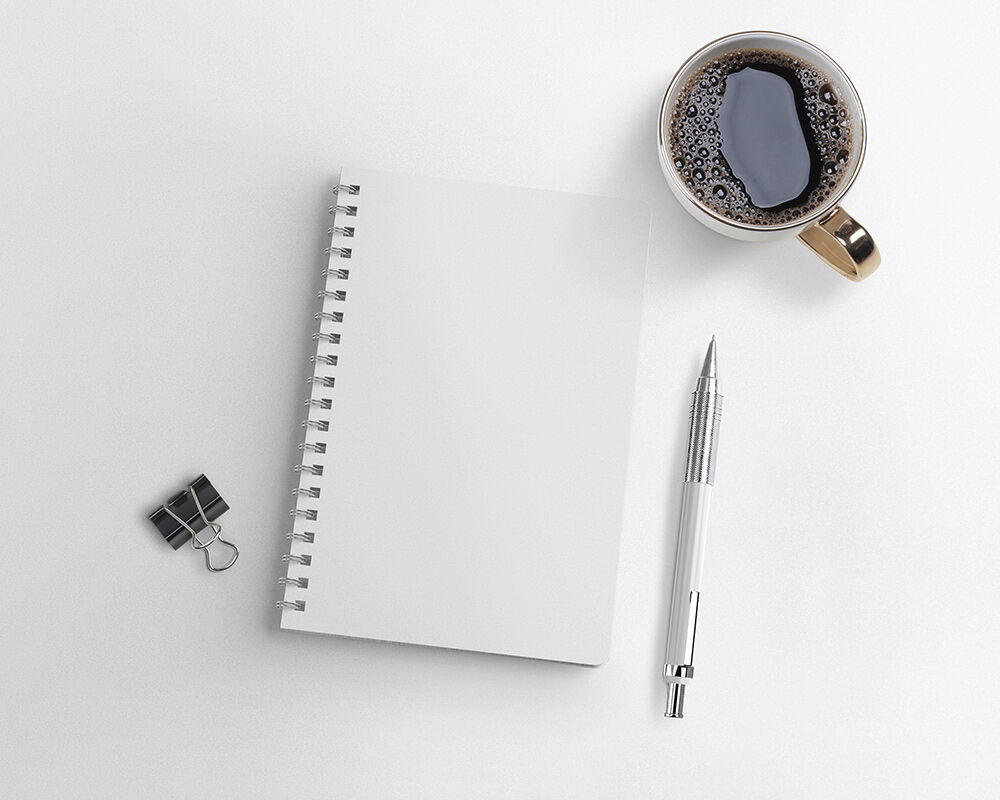 Top View of a Spiral Notebook Mockup
