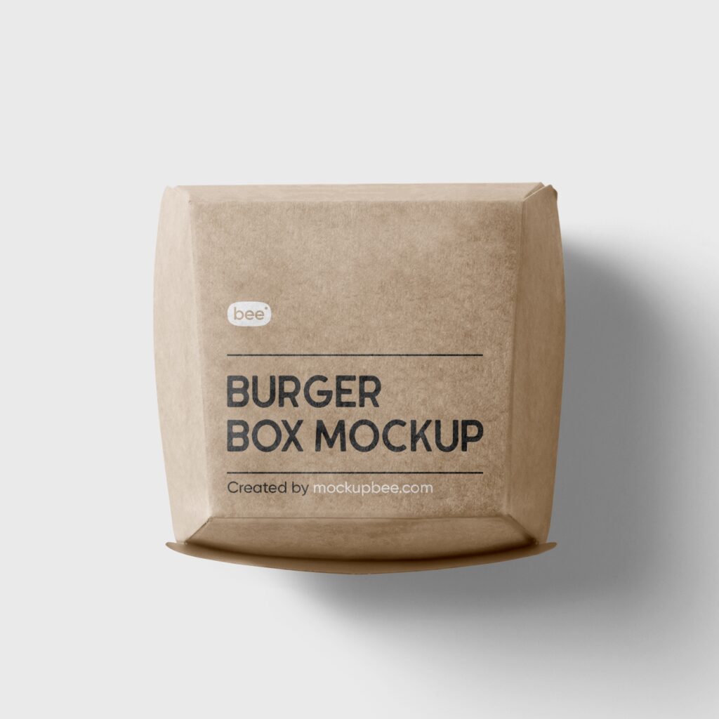 Top View of a Square Burger Box Mockup