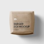 Top View of a Square Burger Box Mockup