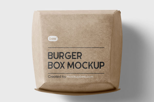 Top View of a Square Burger Box Mockup