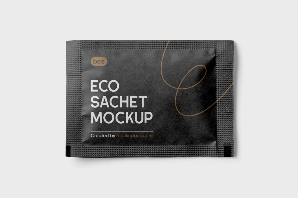 Top View of a Square Eco Sachet Mockup
