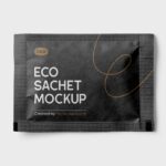 Top View of a Square Eco Sachet Mockup