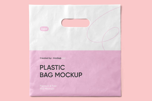 Top View of a Square Plastic Bag Mockup